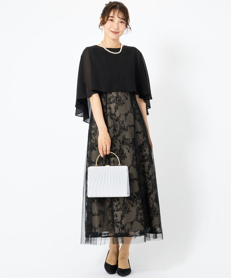 Aimer 【マザーズドレス】ケープ付きチュールレース刺繍ドレスセット