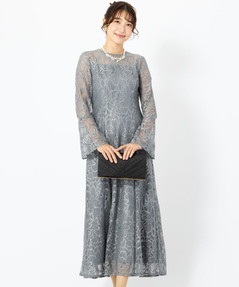 Aimer エメ グリッターレースフィット&フレアドレス ブラウン系 | 結婚