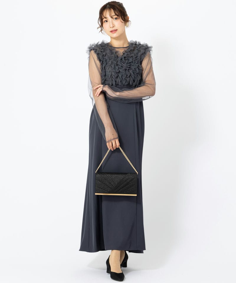 Aimer エメ ロングレース2WAYドレス ブラウン系 x ベージュ系 | 結婚式