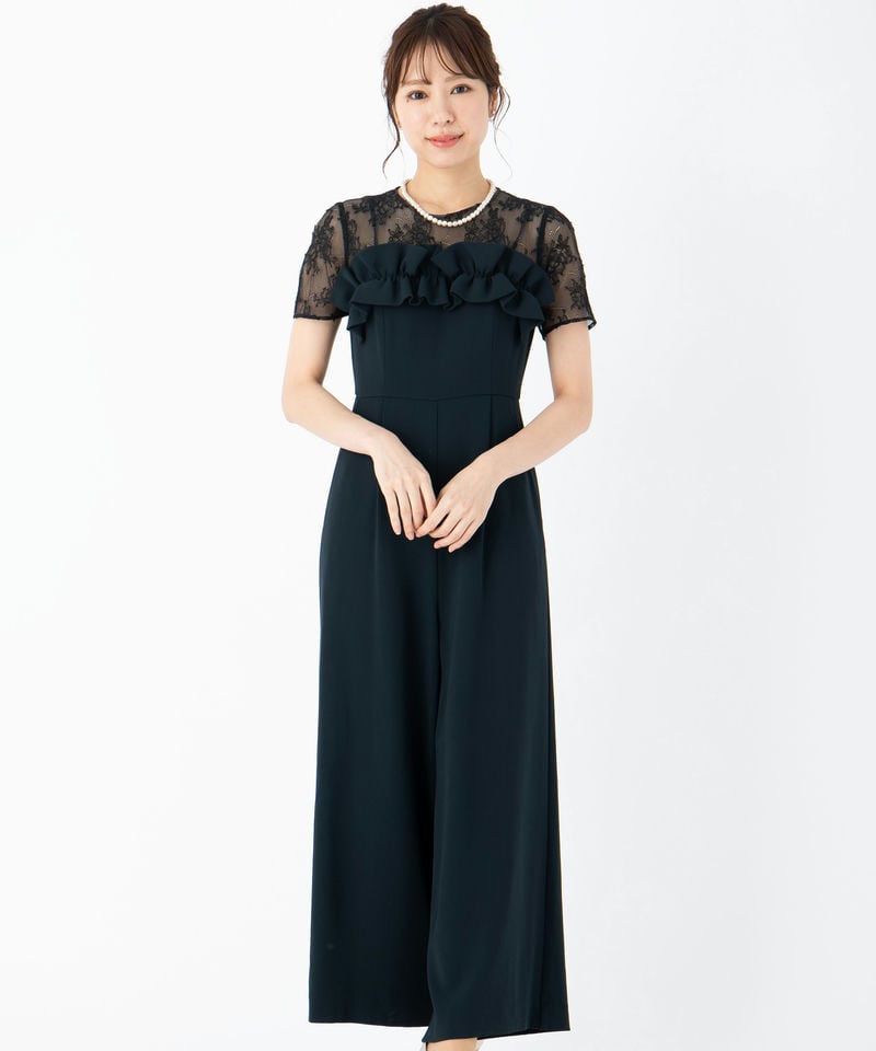 GRACE CONTINENTAL グレースコンチネンタル フリルワイドサロペット