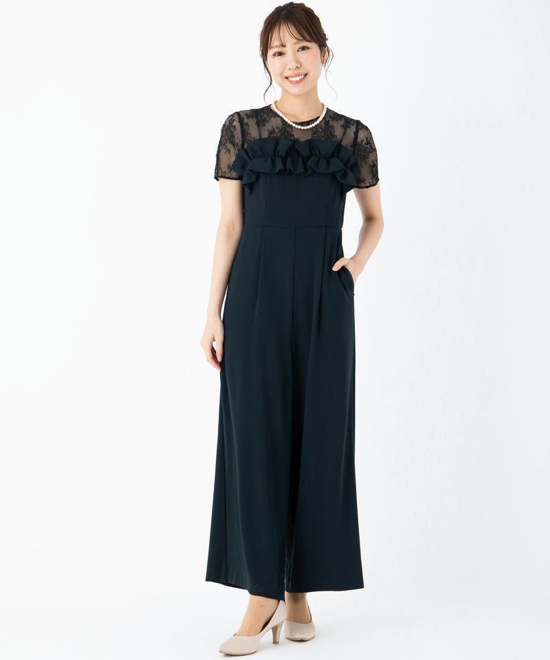 GRACE CONTINENTAL グレースコンチネンタル フリルワイドサロペット