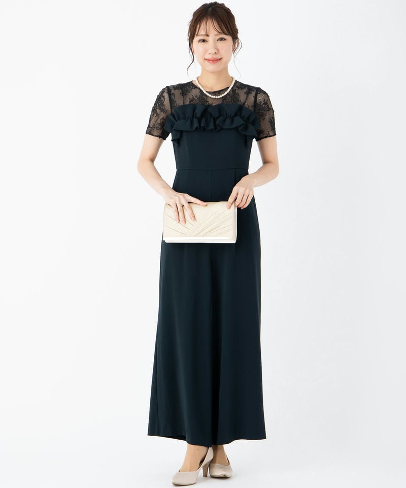 GRACE CONTINENTAL グレースコンチネンタル フリルワイドサロペット