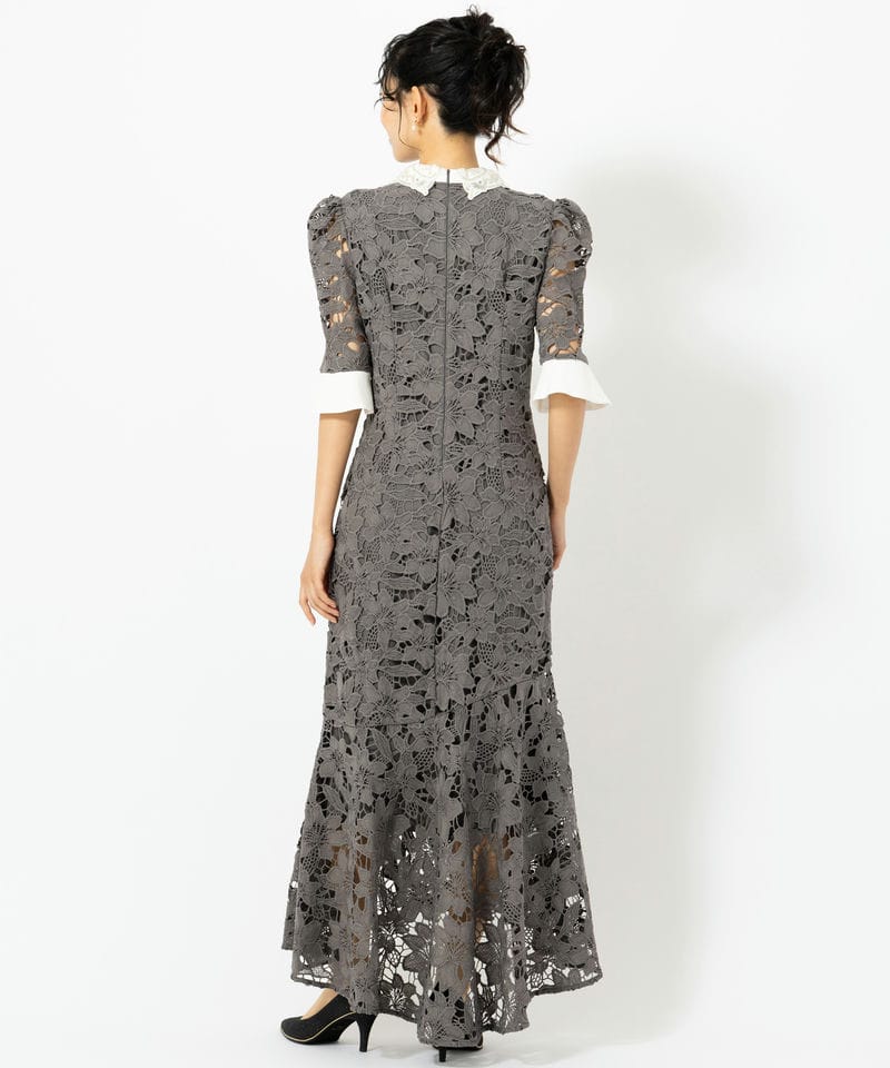 Leja レジャ パールカラーボウタイフラワーレースフィッシュテール