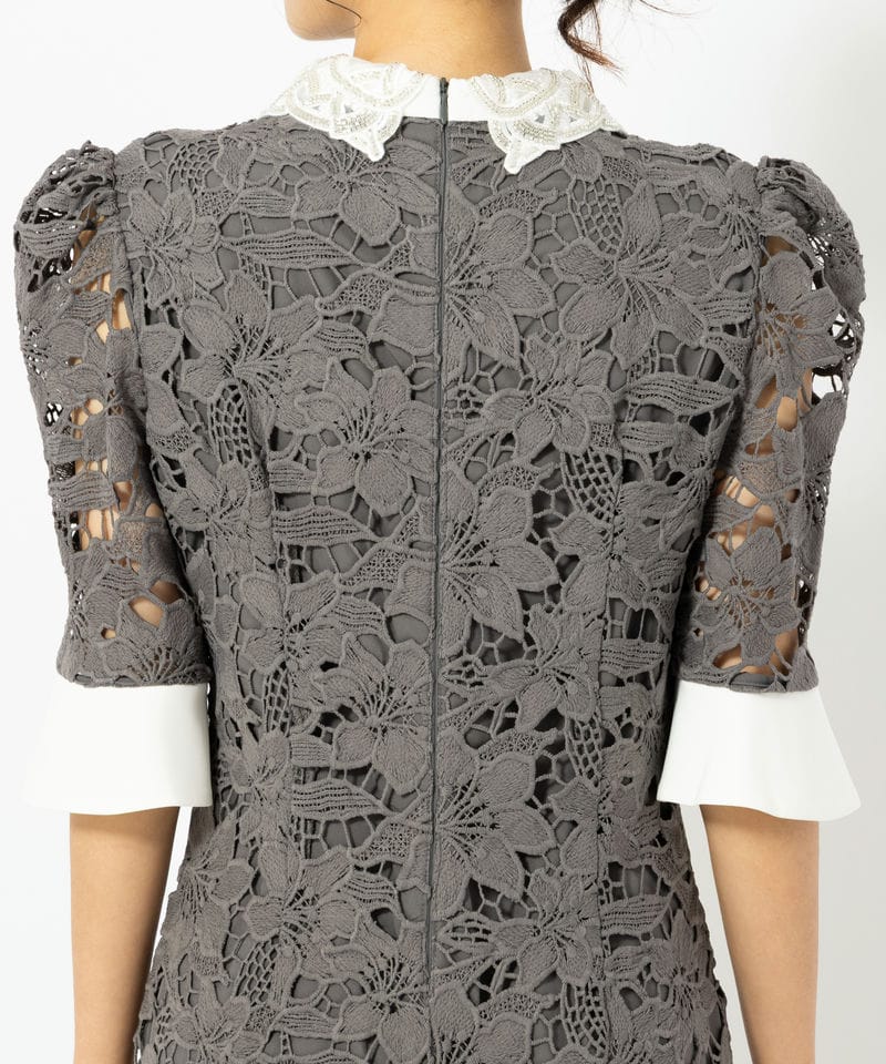 Leja レジャ パールカラーボウタイフラワーレースフィッシュテール