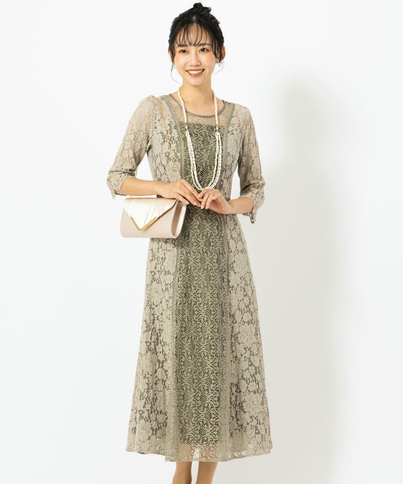 SNIDEL スナイデル シノワズリレースドレス その他 x グレー系 | 結婚