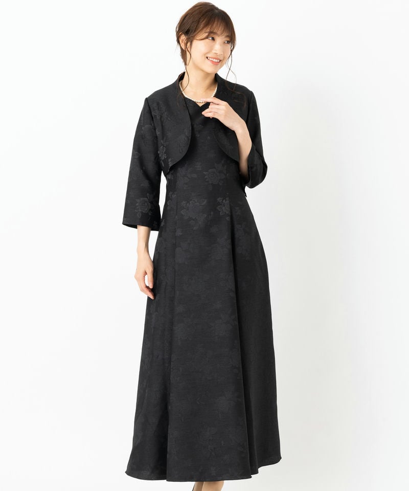 Select Shop 【マザーズドレス】バラ柄シャンタンアンサンブルドレス