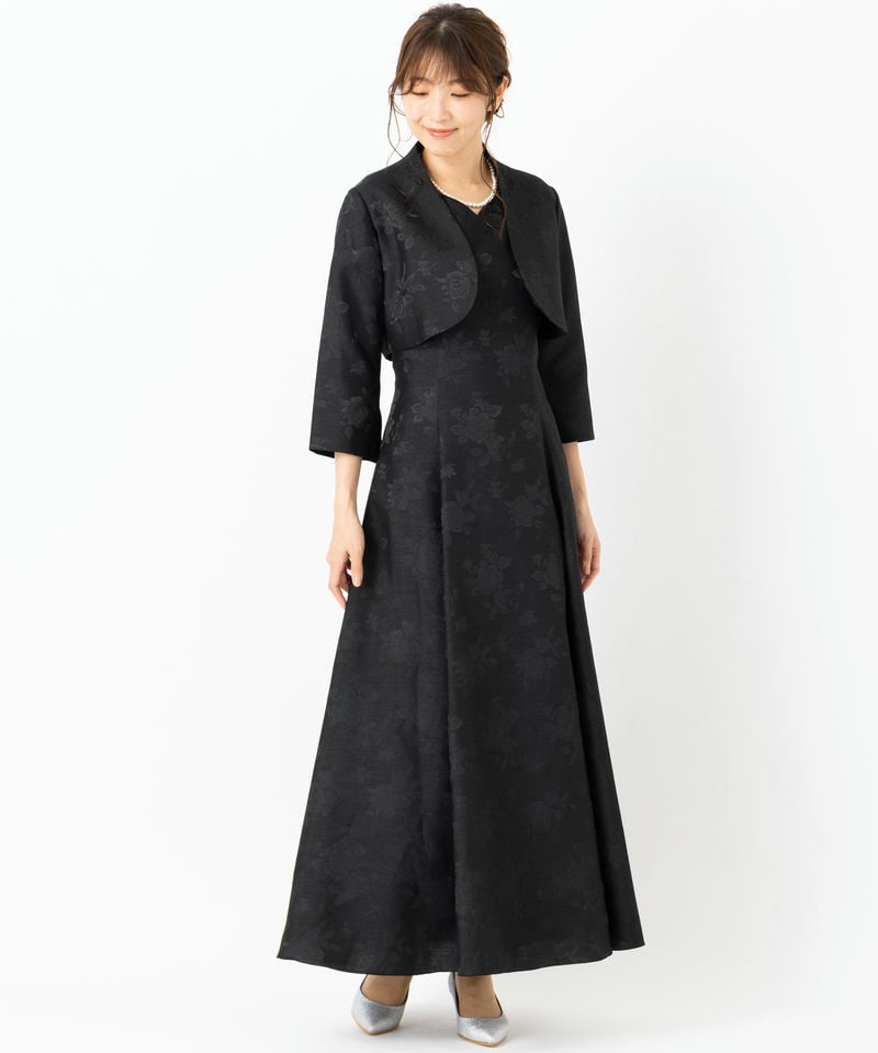 Select Shop 【マザーズドレス】バラ柄シャンタンアンサンブルドレス