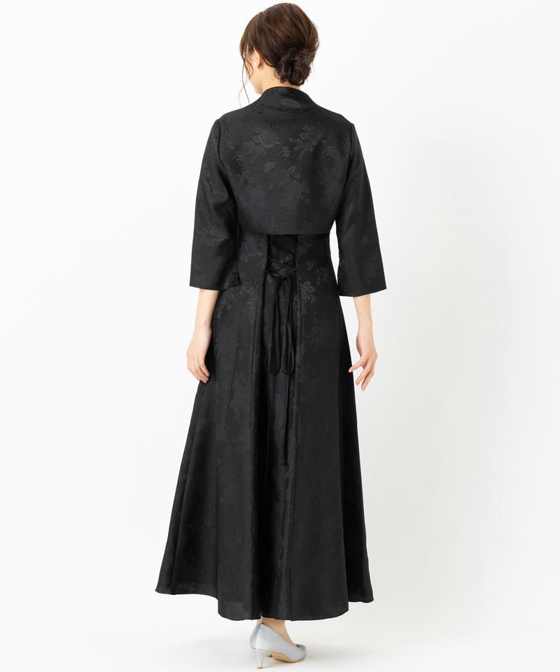 Select Shop 【マザーズドレス】バラ柄シャンタンアンサンブルドレス