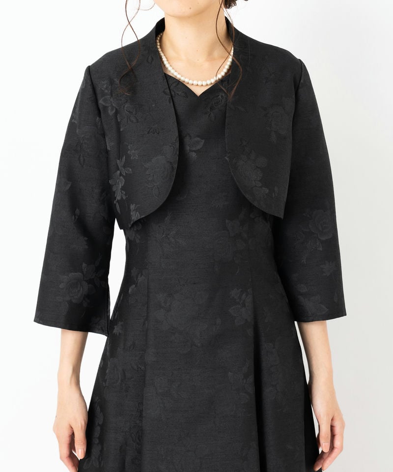 Select Shop 【マザーズドレス】バラ柄シャンタンアンサンブルドレス