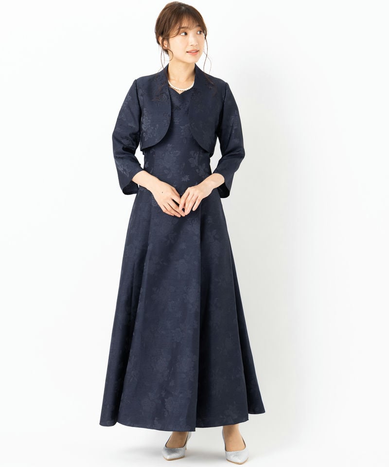 Select Shop 【マザーズドレス】バラ柄シャンタンアンサンブルドレス