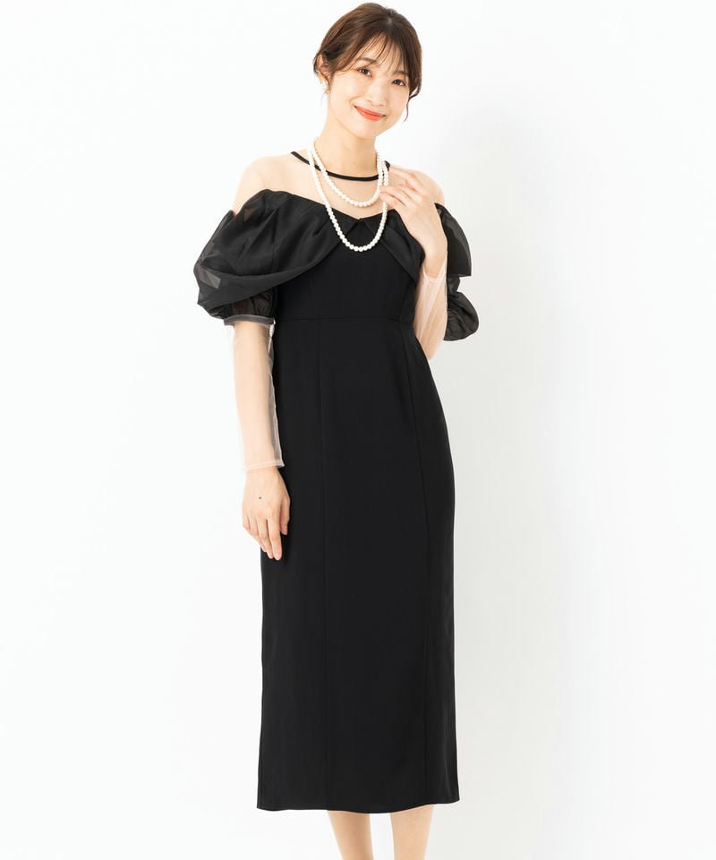 Select Shop オフショルダーIラインドレス ブラック系 | 結婚式