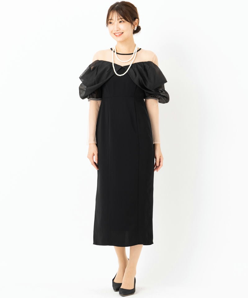 Select Shop オフショルダーIラインドレス ブラック系 | 結婚式