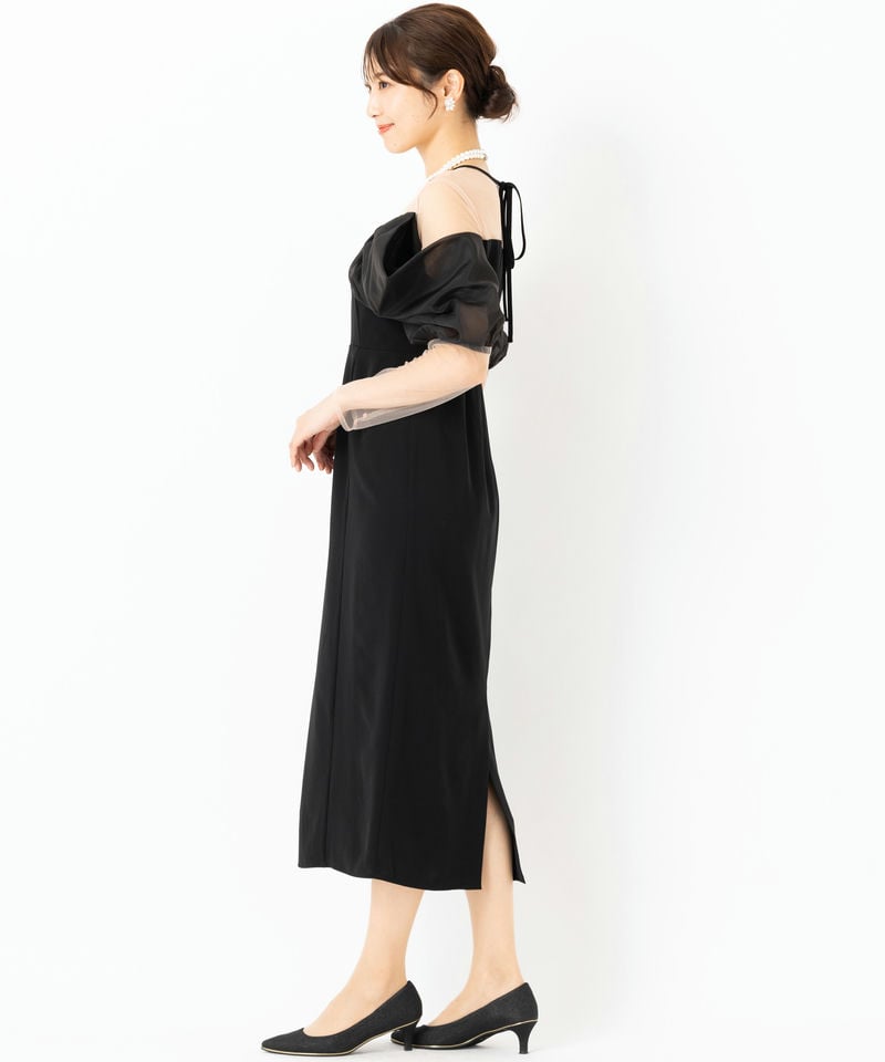 Select Shop オフショルダーIラインドレス ブラック系 | 結婚式