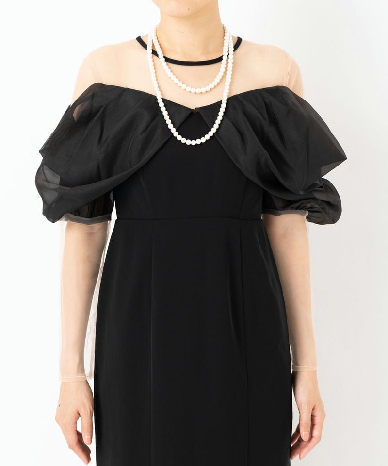 Select Shop オフショルダーIラインドレス ブラック系 | 結婚式