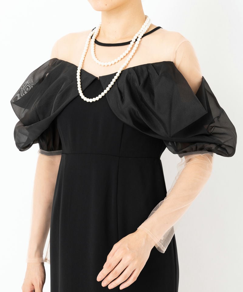 Select Shop オフショルダーIラインドレス ブラック系 | 結婚式