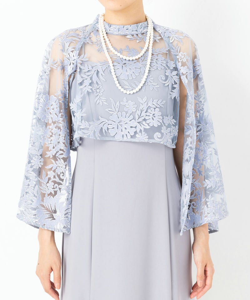 anuans アニュアンス エンブロイダリーレースケープセットドレス