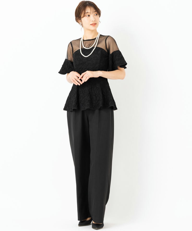 LAGUNAMOON ラグナムーン LADYジャガードペプラムパンツドレス