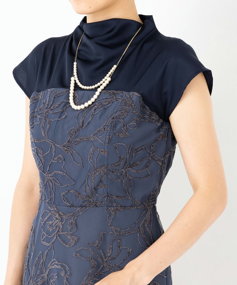 LAGUNAMOON ラグナムーン LADYモール刺繍ドッキングドレス ネイビー系