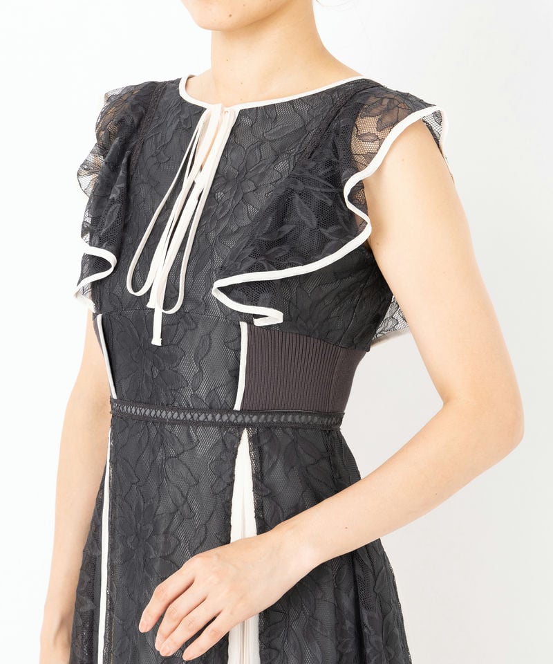 MERCURYDUO マーキュリーデュオ パイピングラッフルレースドレス