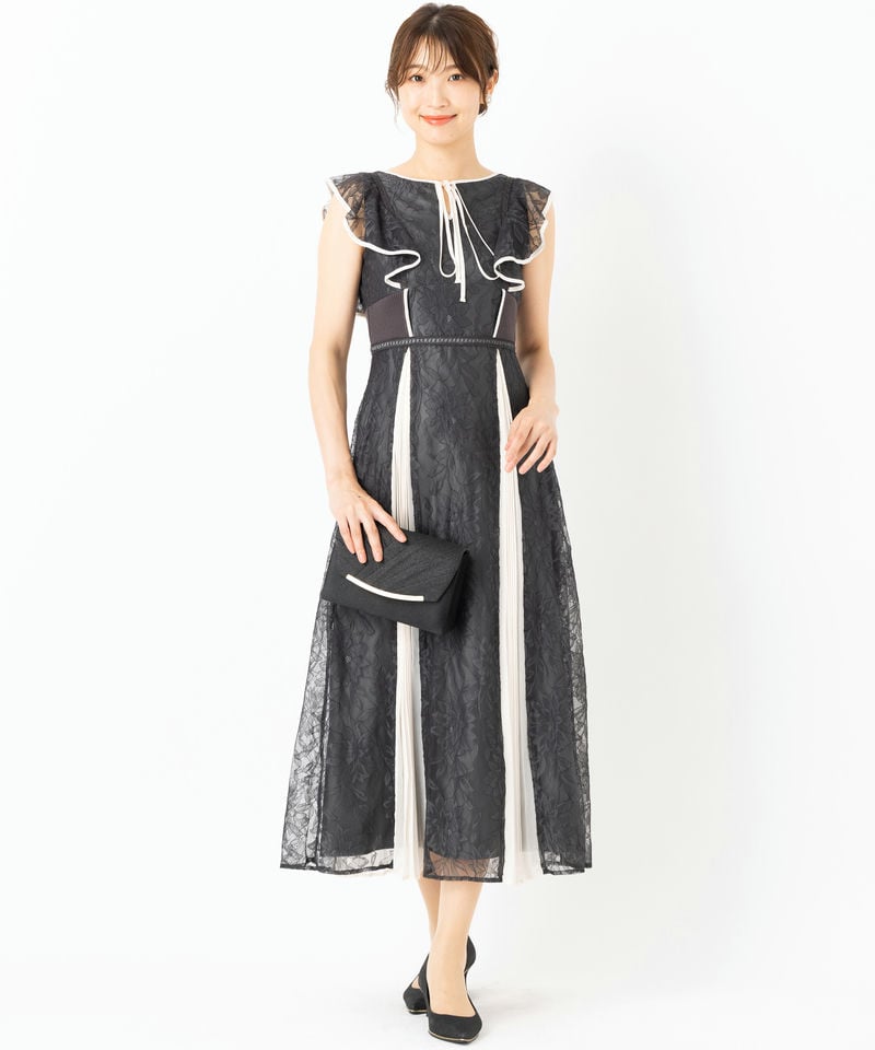 MERCURYDUO マーキュリーデュオ パイピングラッフルレースドレス