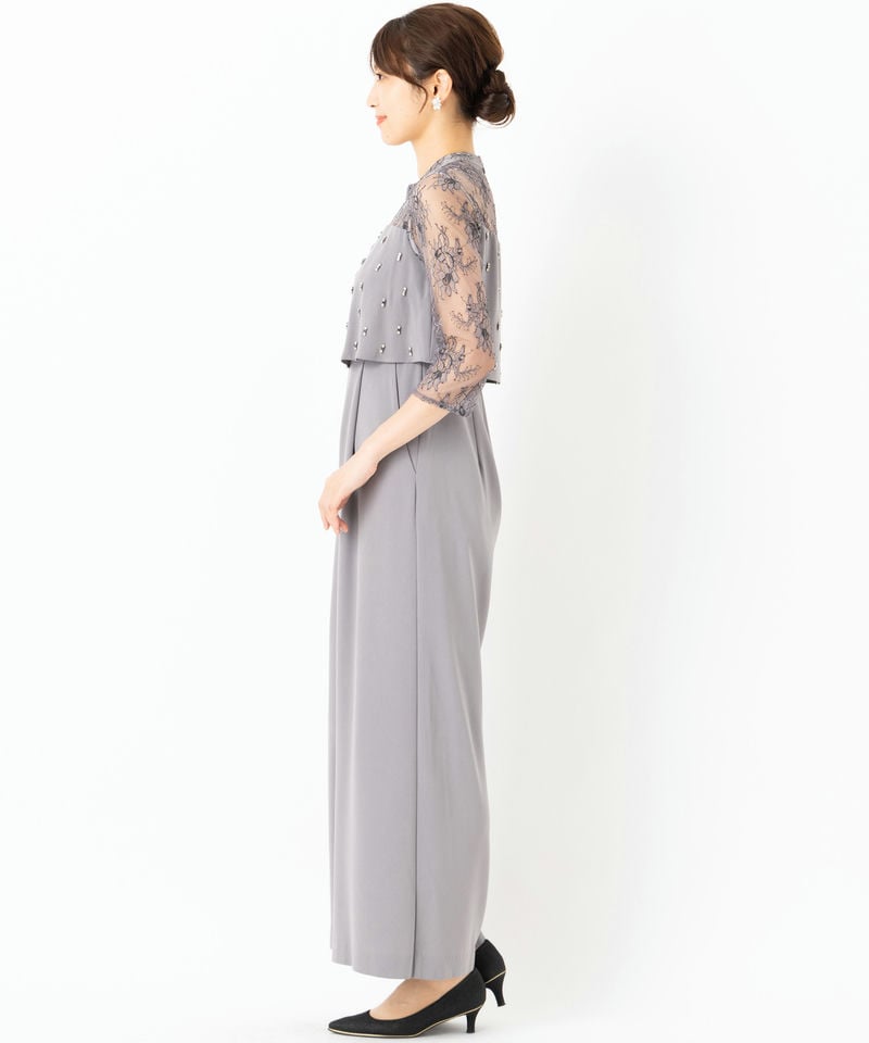 GRACE CONTINENTAL グレースコンチネンタル 刺繍ワイドサロペット