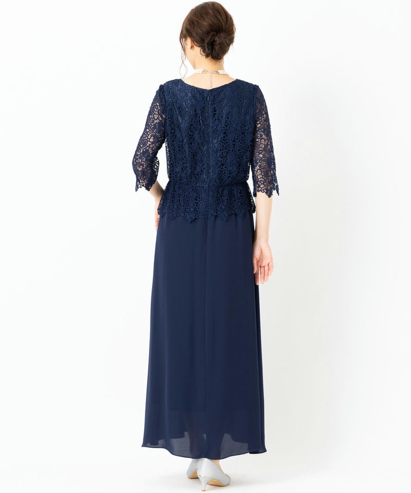 form forma 【マザーズドレス】フォルムフォルマ レース×シフォン袖