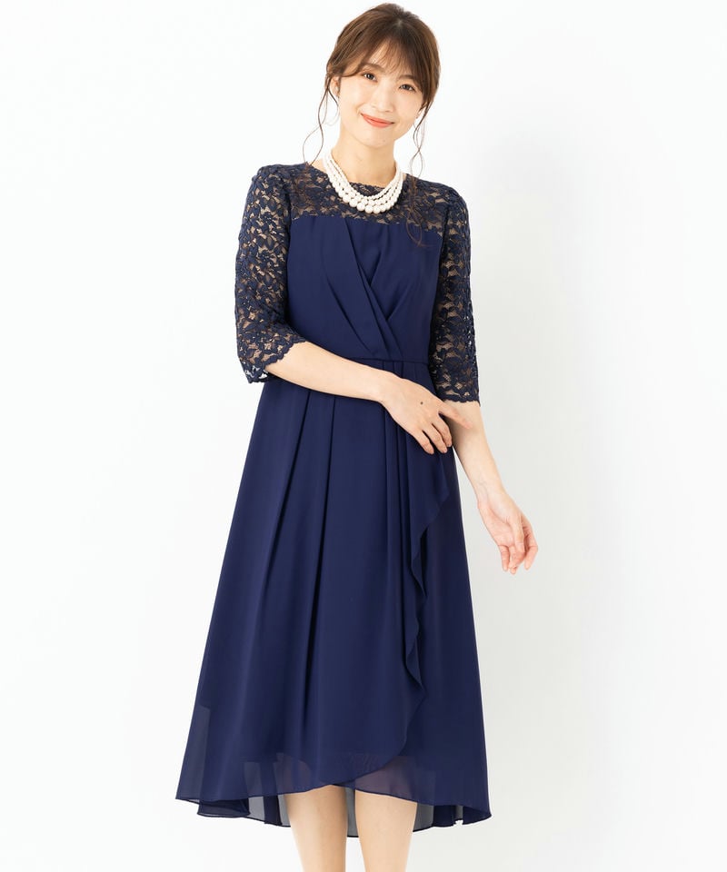 She's 【マザーズドレス】シーズ レース切り替えドレープドレス