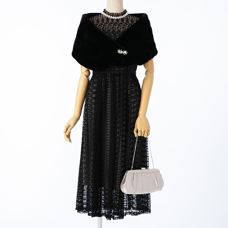 Aimer エメ クロシェ風レースドレス ブラック系 | 結婚式パーティーの