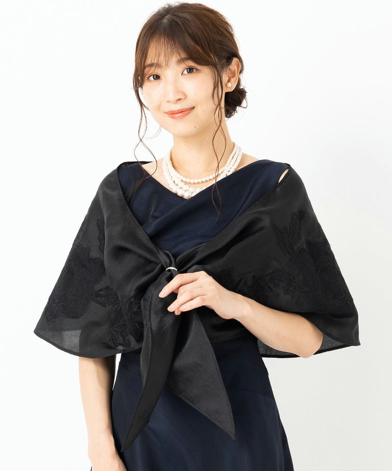 GRACE CONTINENTAL グレースコンチネンタル サテンコード刺繍ストール