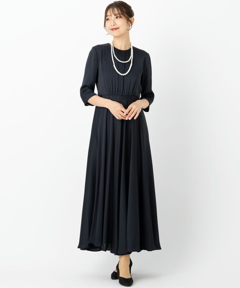 Aimer エメ リーフ柄ラメレース袖付きフレアドレス その他 x ピンク系