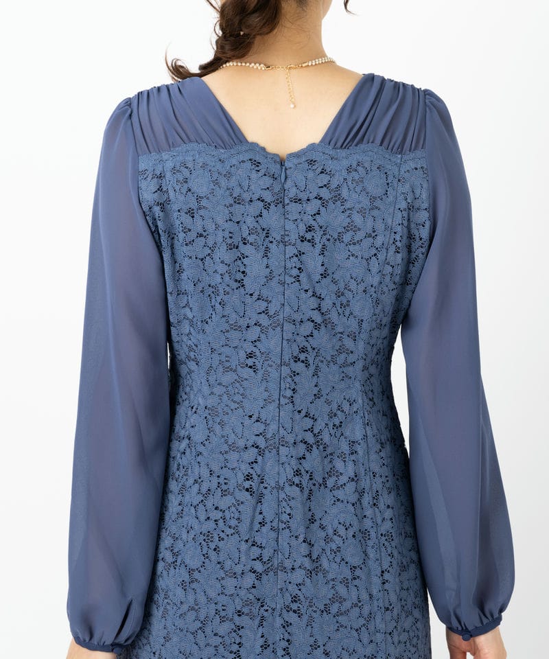 CELFORD セルフォード レースマーメイドワンピースドレス ブルー系