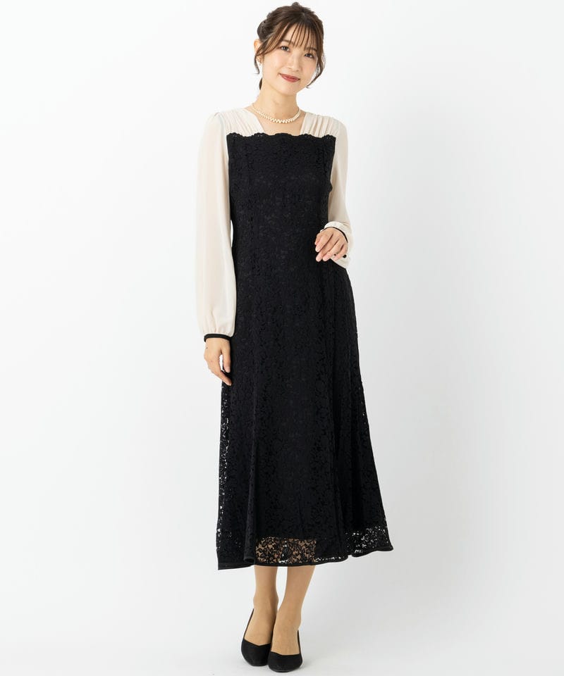 CELFORD セルフォード レースマーメイドワンピースドレス ブラック系