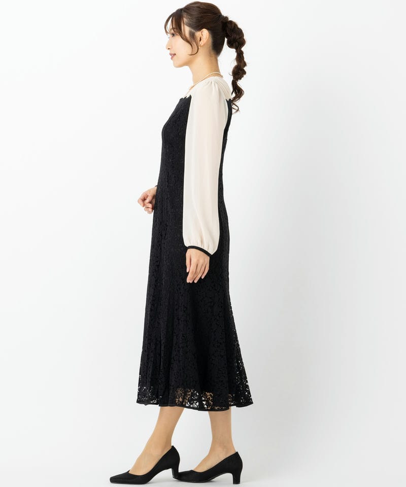 CELFORD セルフォード レースマーメイドワンピースドレス ブラック系