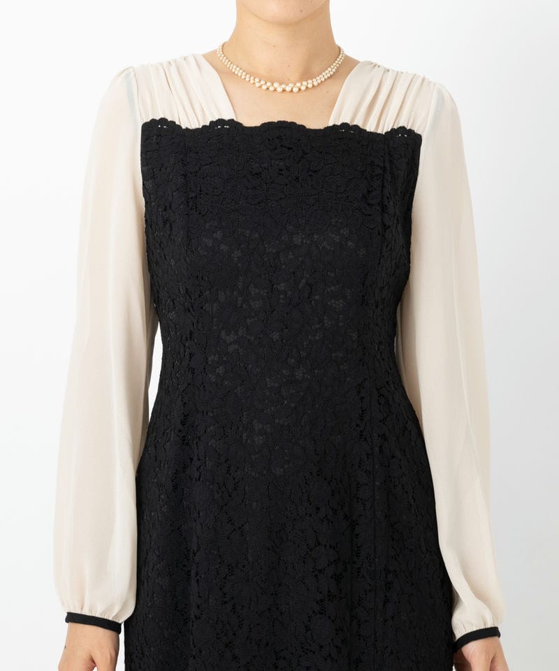 CELFORD セルフォード レースマーメイドワンピースドレス ブラック系