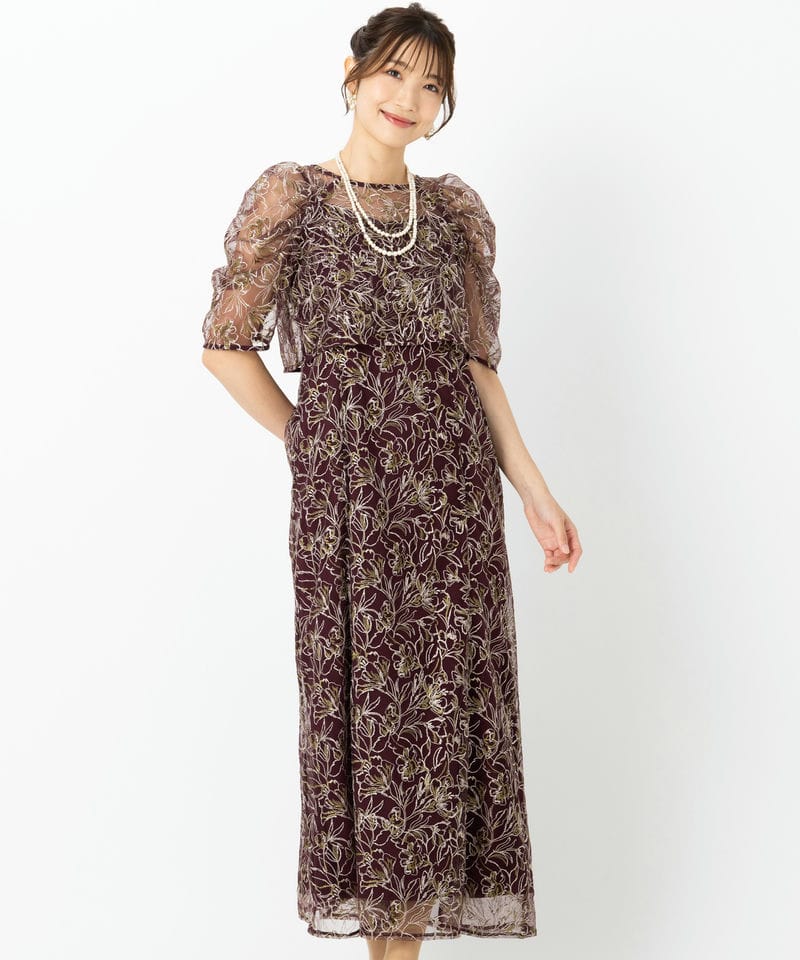 LE'RURE リルアー ホールレースレイヤードドレス レッド系 | 結婚式