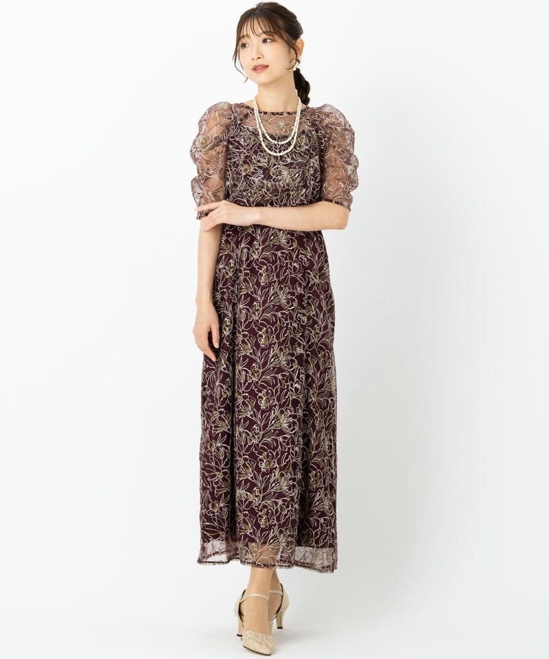 LE'RURE リルアー ホールレースレイヤードドレス レッド系 | 結婚式