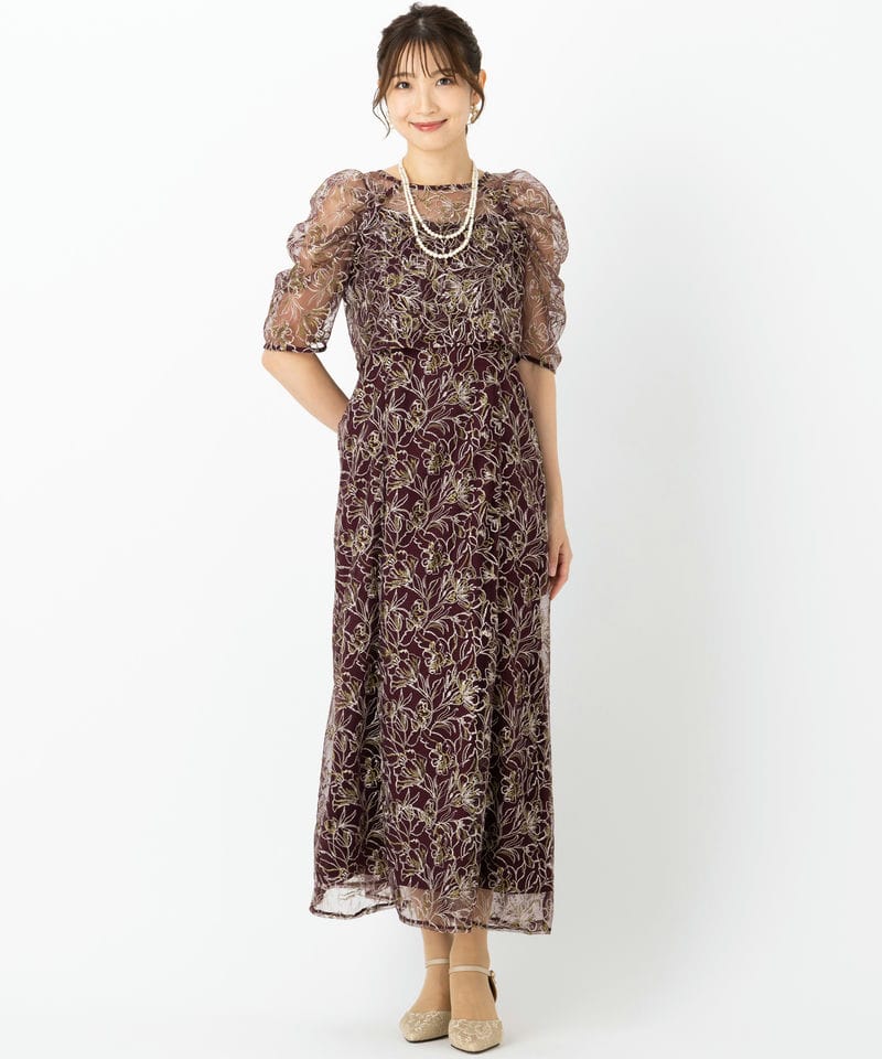 LE'RURE リルアー ホールレースレイヤードドレス レッド系 | 結婚式