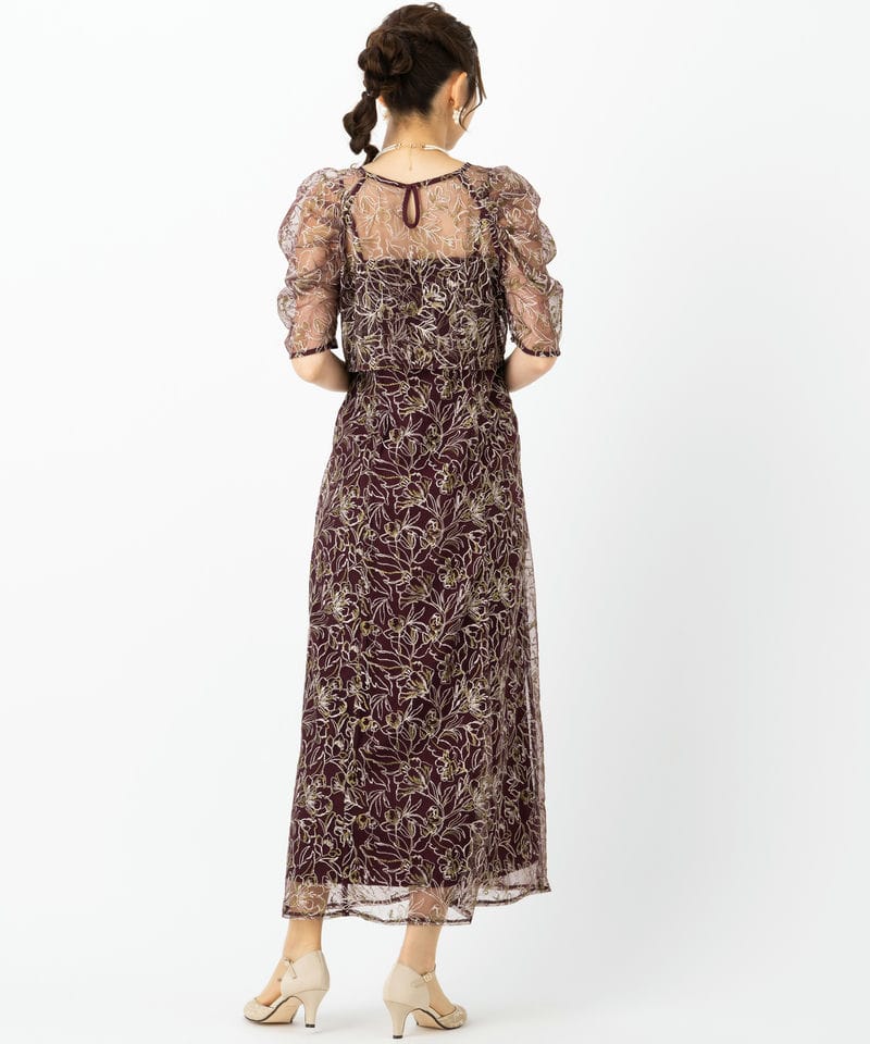 LE'RURE リルアー ホールレースレイヤードドレス レッド系 | 結婚式