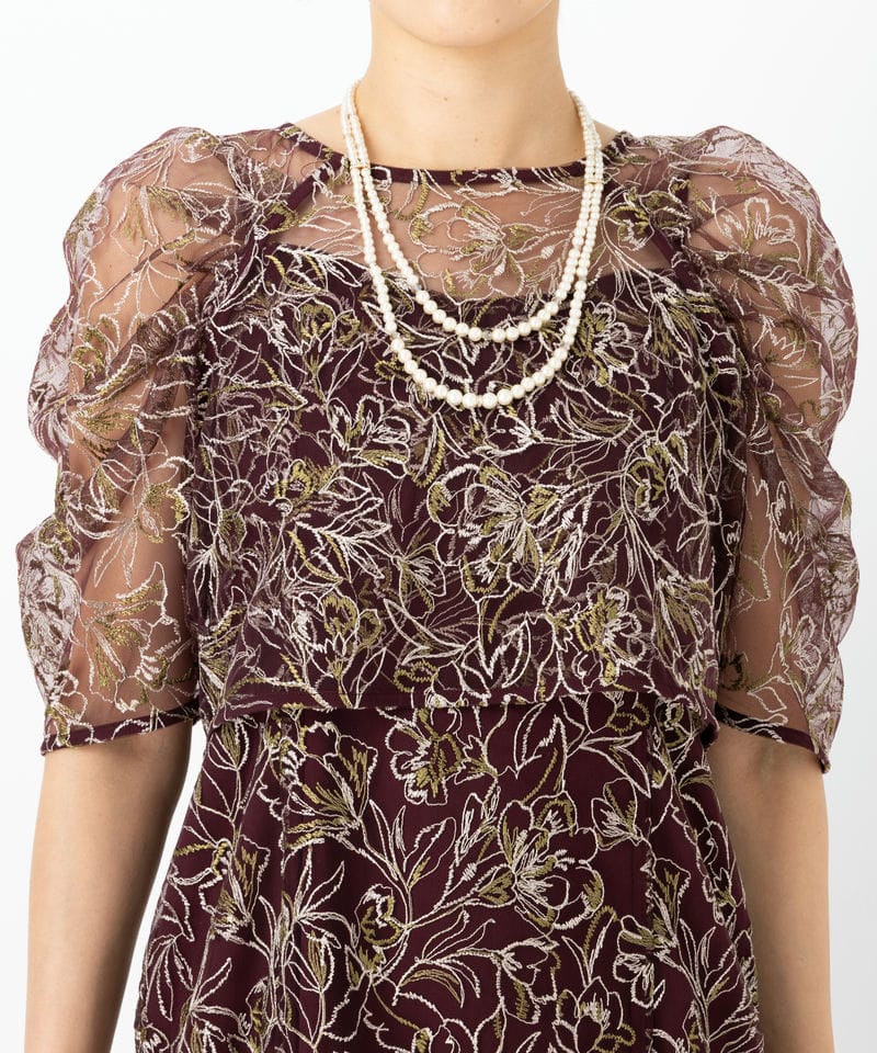 LE'RURE リルアー ホールレースレイヤードドレス レッド系 | 結婚式