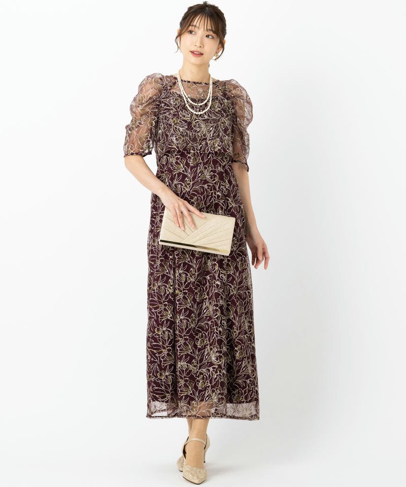 LE'RURE リルアー ホールレースレイヤードドレス レッド系 | 結婚式