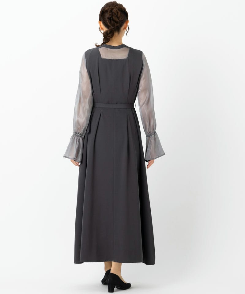 HARE ハレ 2WAYシアーフレアスリーブドレス グレー系 | 結婚式