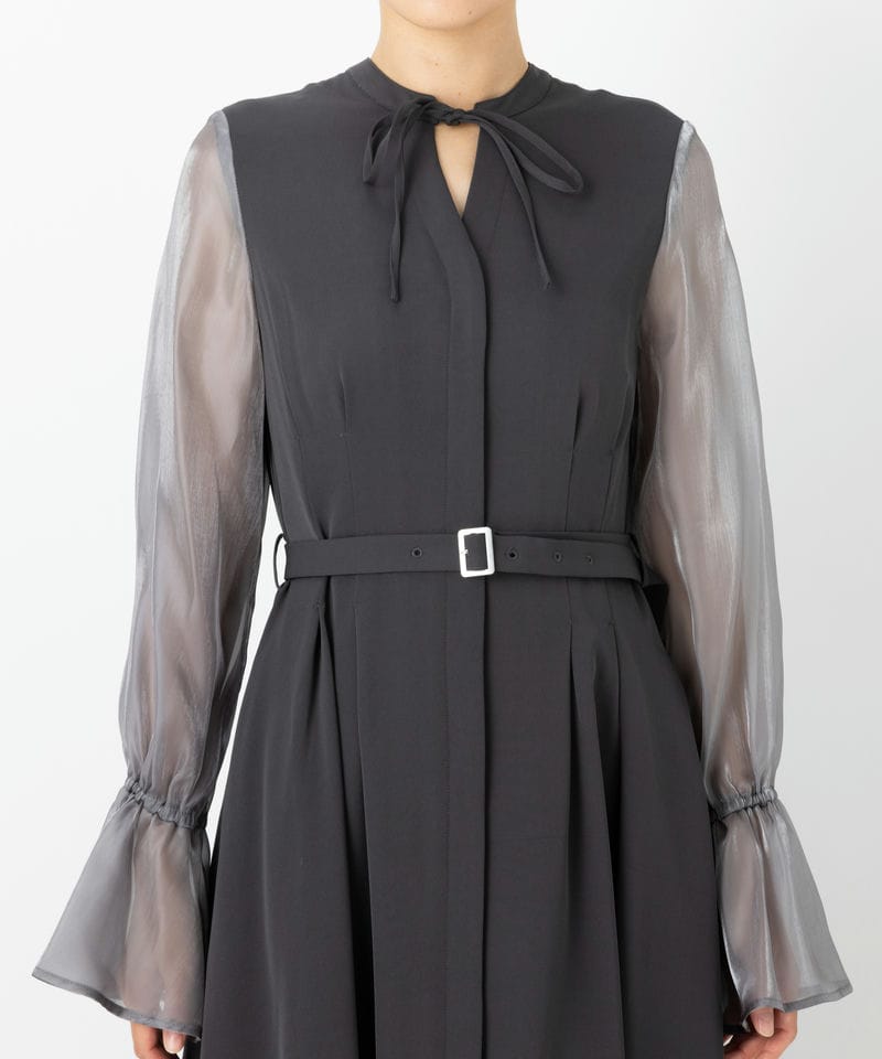 HARE ハレ 2WAYシアーフレアスリーブドレス グレー系 | 結婚式