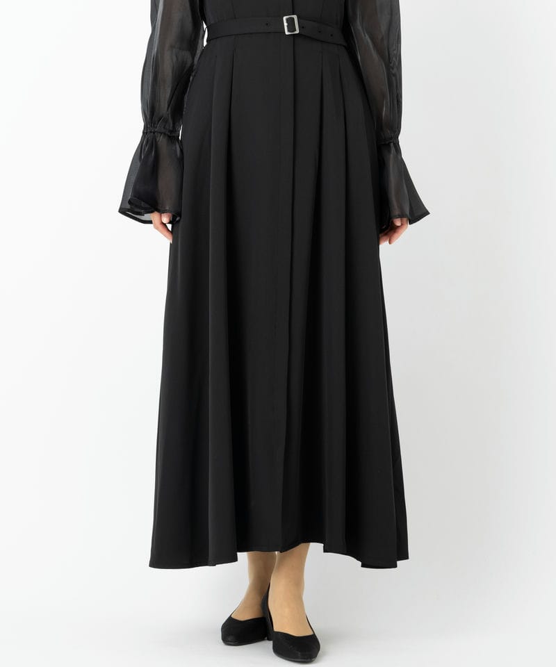 HARE ハレ ソデプリーツレースドレス ブラック系 | 結婚式パーティーの