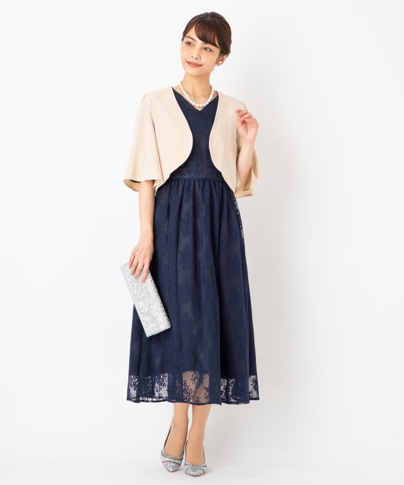 Aimer エメ フラワーブーケレースドレス ネイビー系 | 結婚式