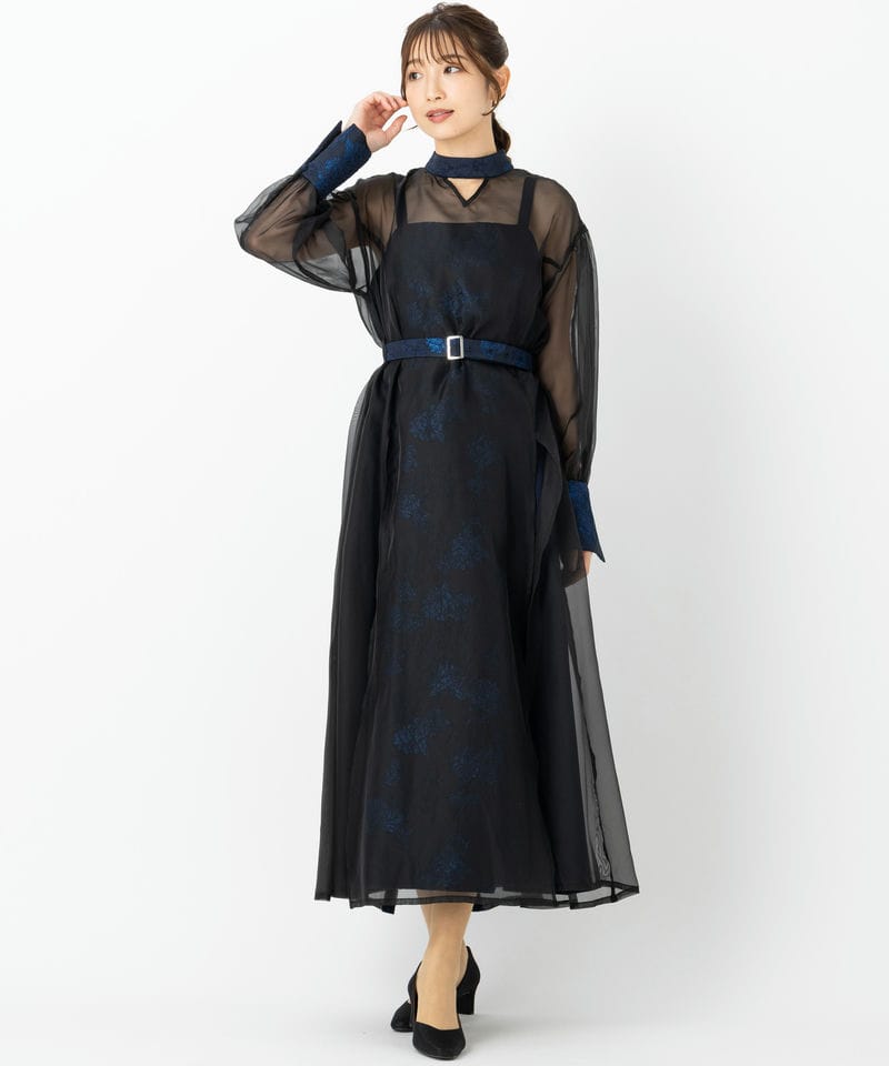 HARE ハレ マルチWAYジャガードシアードレス ネイビー系 | 結婚式