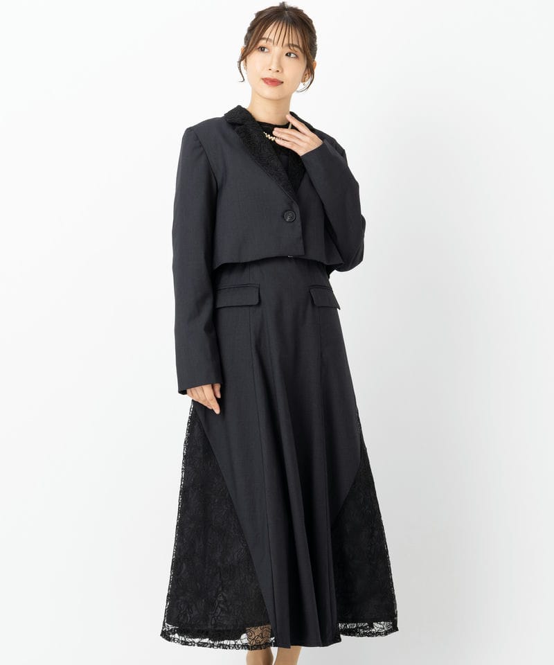 HARE ハレ 2Pレースキリカエジャケットドレス グレー系 | 結婚式