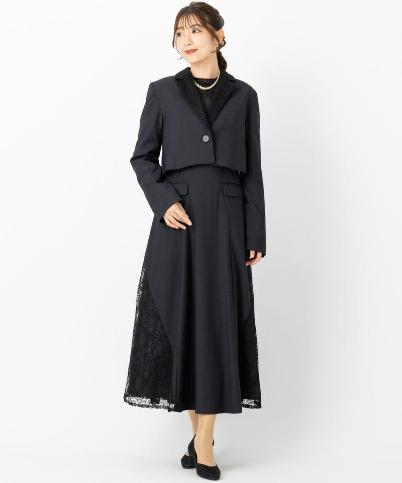 HARE ハレ 2Pレースキリカエジャケットドレス グレー系 | 結婚式