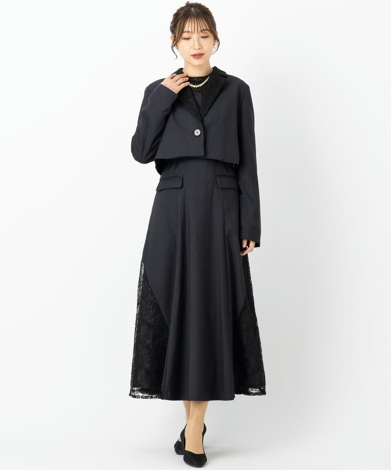 HARE ハレ 2Pレースキリカエジャケットドレス グレー系 | 結婚式