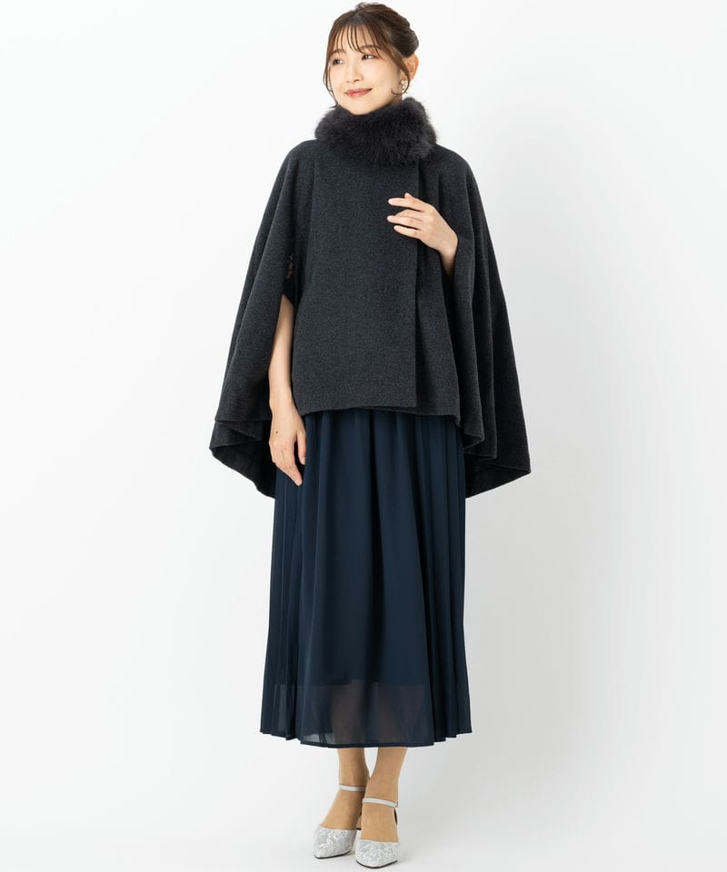 SNIDEL スナイデル ショートケープコート グレー系 | 結婚式パーティー