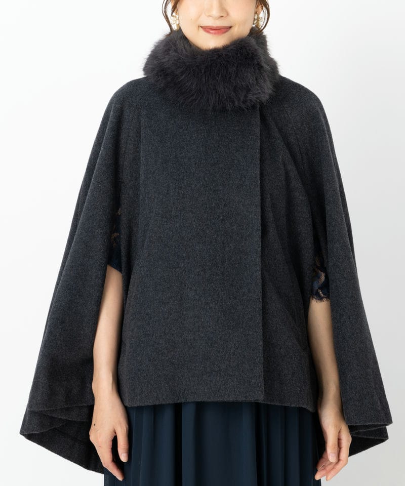 SNIDEL スナイデル ショートケープコート グレー系 | 結婚式パーティー